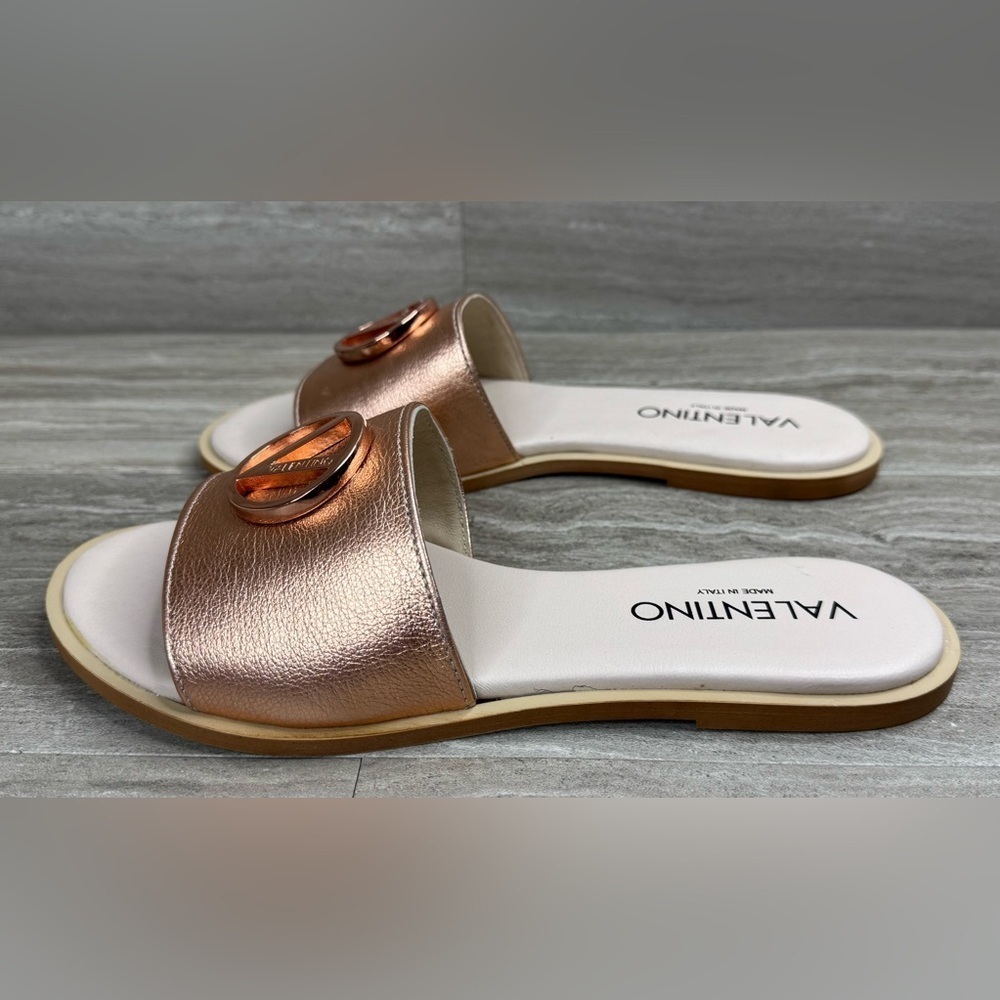 NEW! Valentino by Mario Valentino Bugola Slide Sandal in Copper Womens Size 8 - Picture 3 of 14